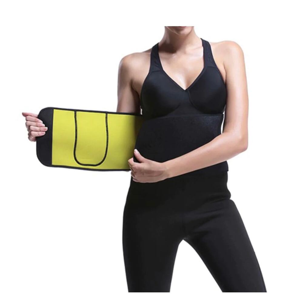BLACK UNISEX SWEAT WAIST BELT, HIGH COMPRESSION TO SHRINK YOUR WAISTLINE. BNWOT